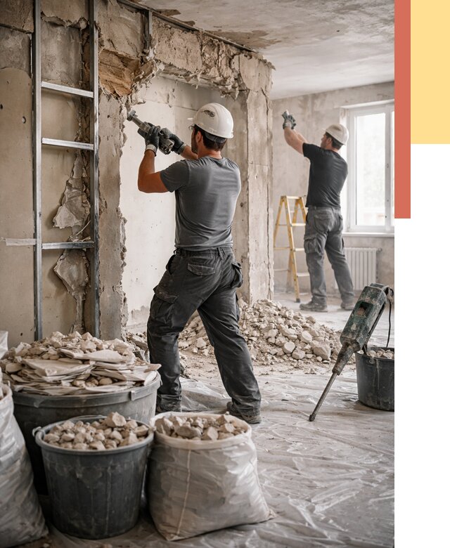 Демонтажные работы в Белогорске от 2755 руб. — услуги и цена под ключ | ОТДЕЛОЧНИК-Бгк