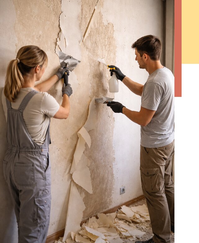 Снятие старых обоев в Белогорске от 5356 руб. под ключ недорого | ОТДЕЛОЧНИК-Бгк