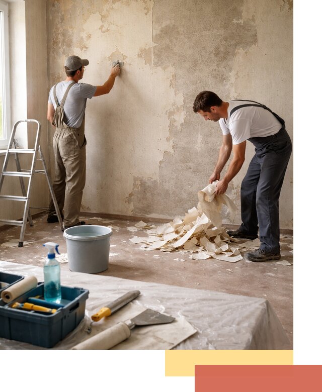 Снятие старых обоев в Белогорске быстро и качественно