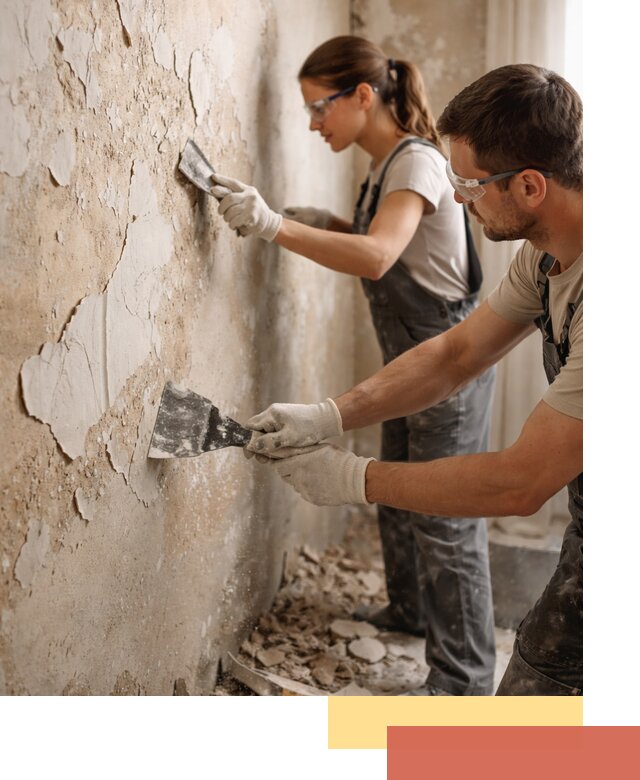 Снятие старой шпаклевки и подготовка поверхностей в Белогорске