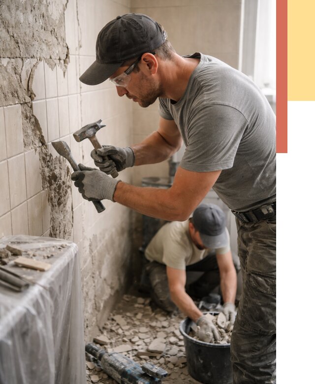 Демонтаж плитки со стен в Белогорске от 867 руб. — быстро и недорого | ОТДЕЛОЧНИК-Бгк