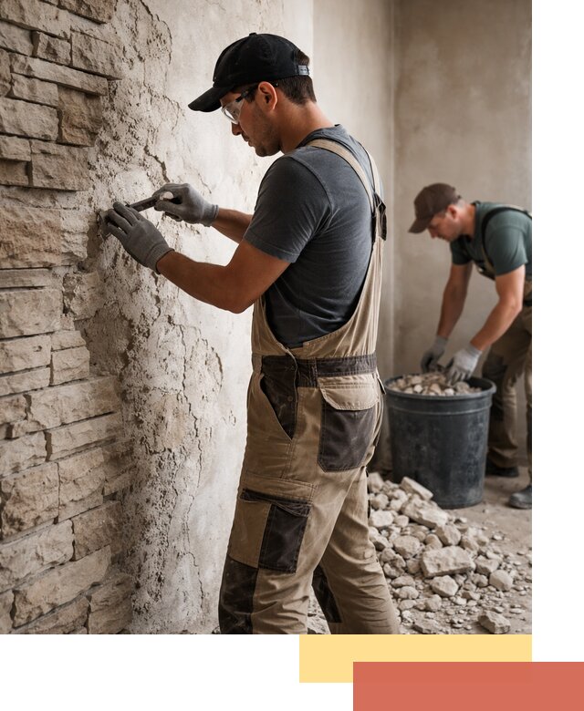 Демонтаж декоративного камня в Белогорске профессионально и безопасно