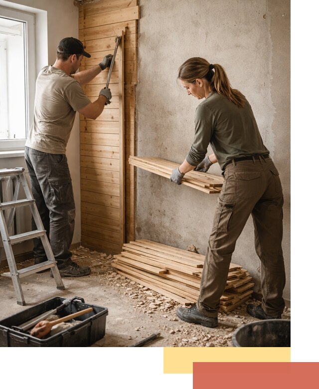 Демонтаж вагонки со стен в Белогорске — профессиональный демонтаж