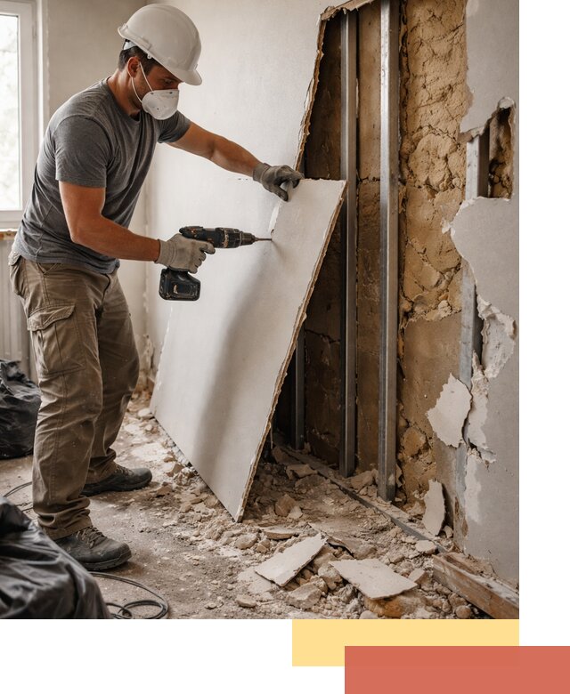 Демонтаж гипсокартона со стен в Белогорске качественно и быстро