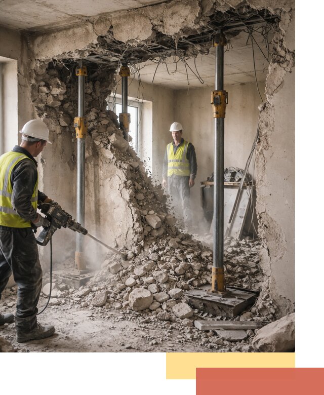 Снос несущих стен в Белогорске с гарантией безопасности и качества