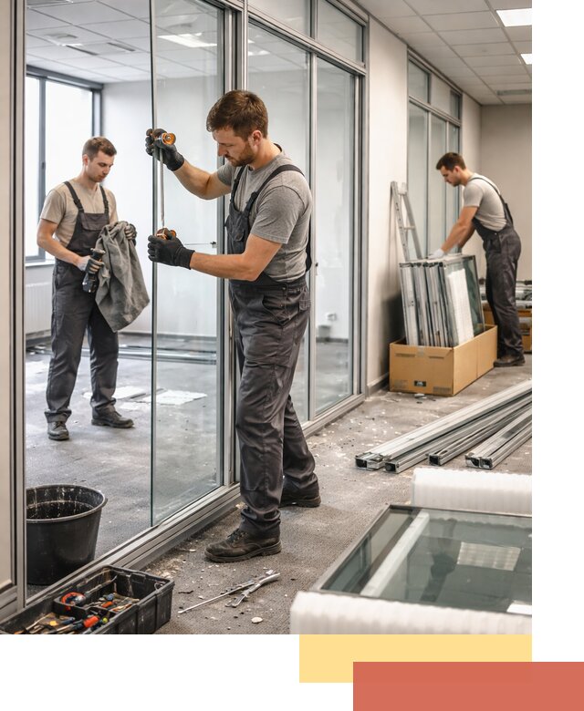 Демонтаж стеклянных перегородок в Белогорске быстро и безопасно