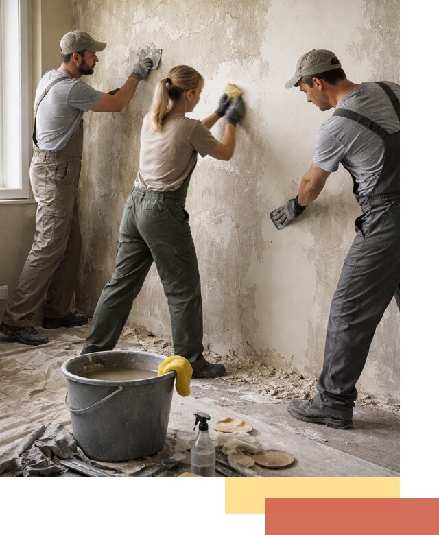 Очистка стен от клея и грунтовки в Белогорске качественно и быстро