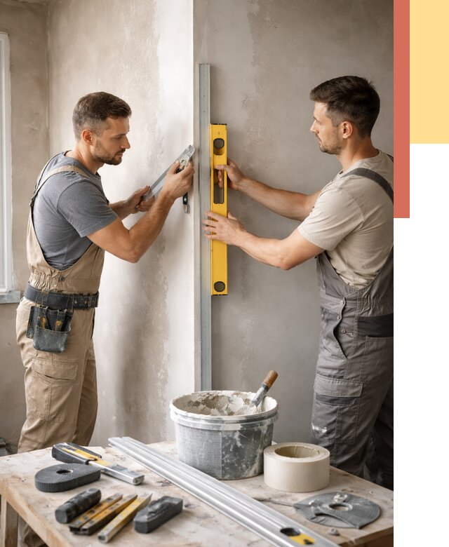 Выведение углов стен в Белогорске от 1887 руб. быстро и недорого | ОТДЕЛОЧНИК-Бгк