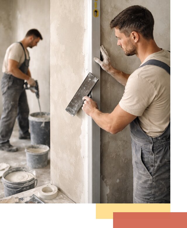 Выведение углов стен в Белогорске: монтаж и оштукатуривание