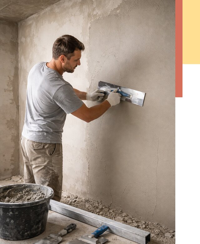 Штукатурка стен без маяков в Белогорске от 7345 руб/м2 — услуги и цена | ОТДЕЛОЧНИК-Бгк