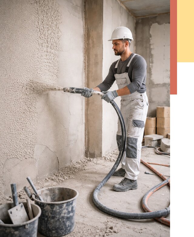 Машинная штукатурка стен в Белогорске под ключ от 6631 руб./м2 | ОТДЕЛОЧНИК-Бгк