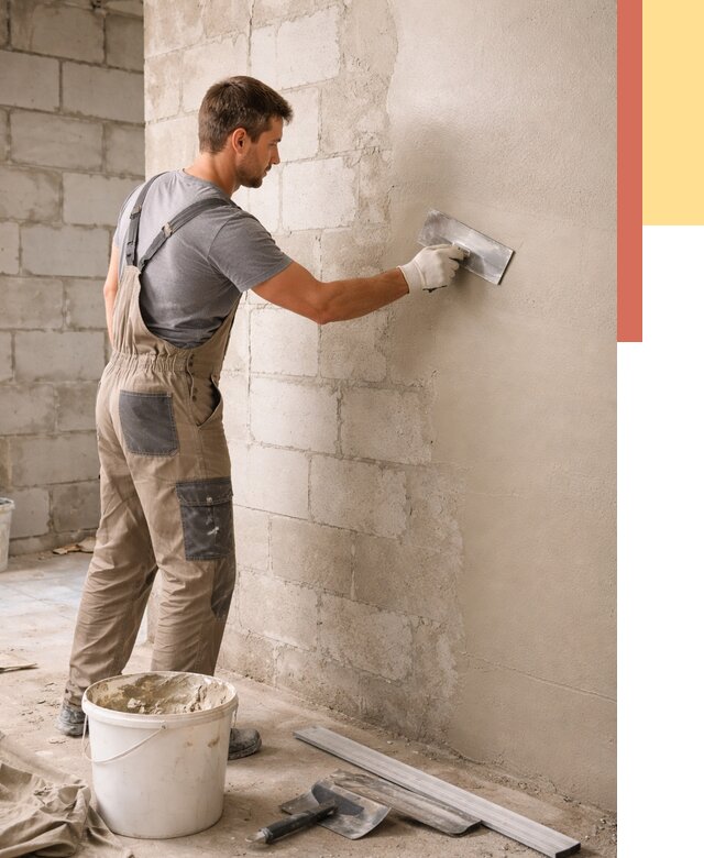 Штукатурка стен из газобетона в Белогорске от 2142 руб./м2 — быстро и недорого | ОТДЕЛОЧНИК-Бгк