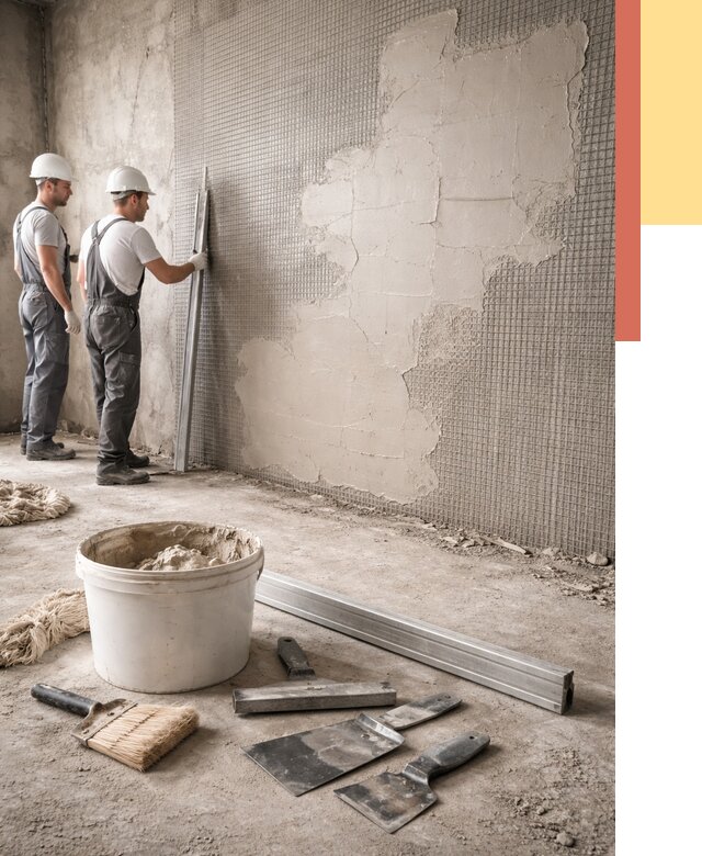 Штукатурка стен по сетке в Белогорске от 5611 руб./м2 — быстро и недорого | ОТДЕЛОЧНИК-Бгк