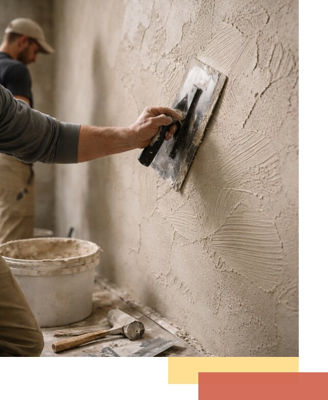 Фактурная штукатурка стен в Белогорске — монтаж, отделка, реставрация