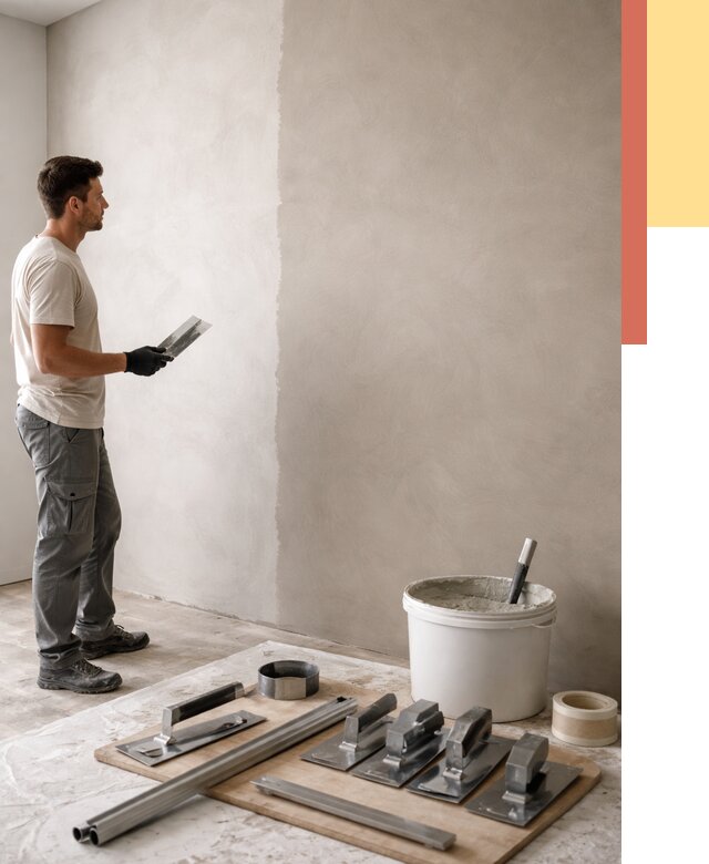 Нанесение микроцемента на стены в Белогорске от 3265 руб./м2 под ключ | ОТДЕЛОЧНИК-Бгк