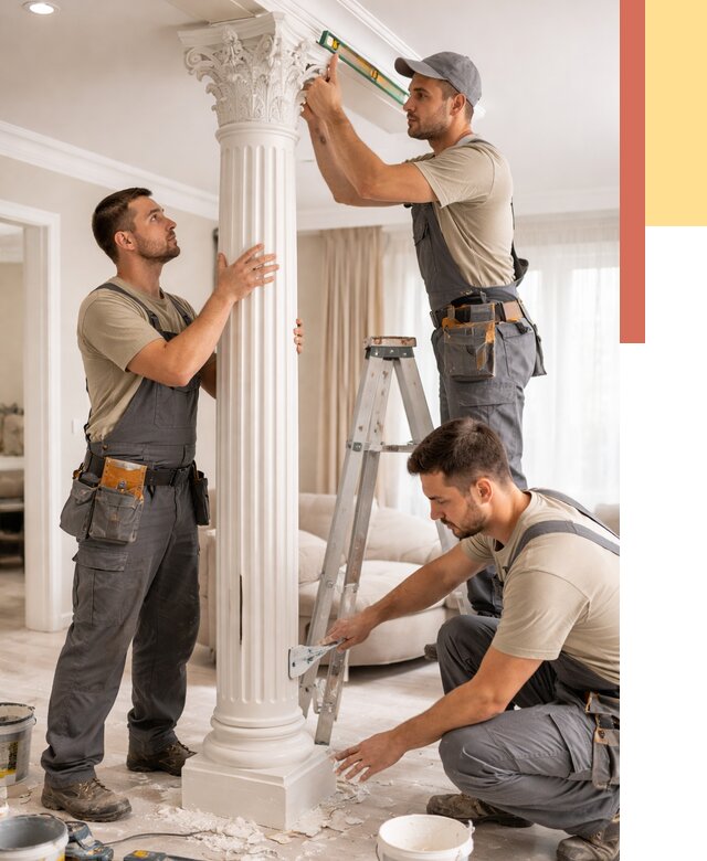 Установка декоративных колонн в Белогорске от 12242 руб. под ключ | ОТДЕЛОЧНИК-Бгк