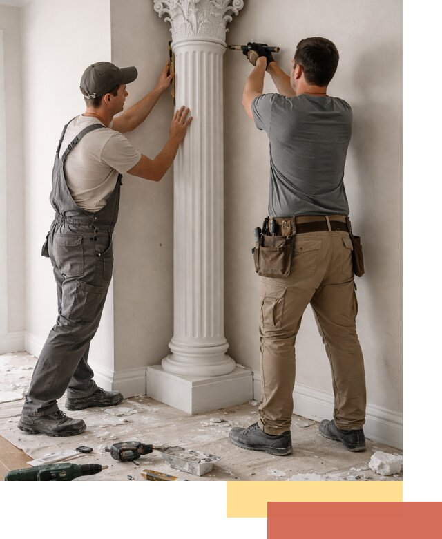 Установка декоративных колонн в Белогорске под ключ