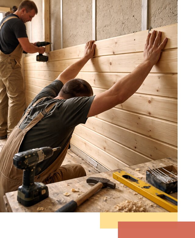 Монтаж деревянной вагонки на стены в Белогорске быстро и качественно