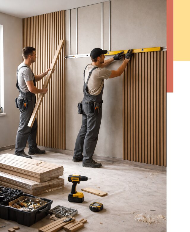 Монтаж реечных панелей на стены в Белогорске от 1224 руб. — быстро и недорого | ОТДЕЛОЧНИК-Бгк