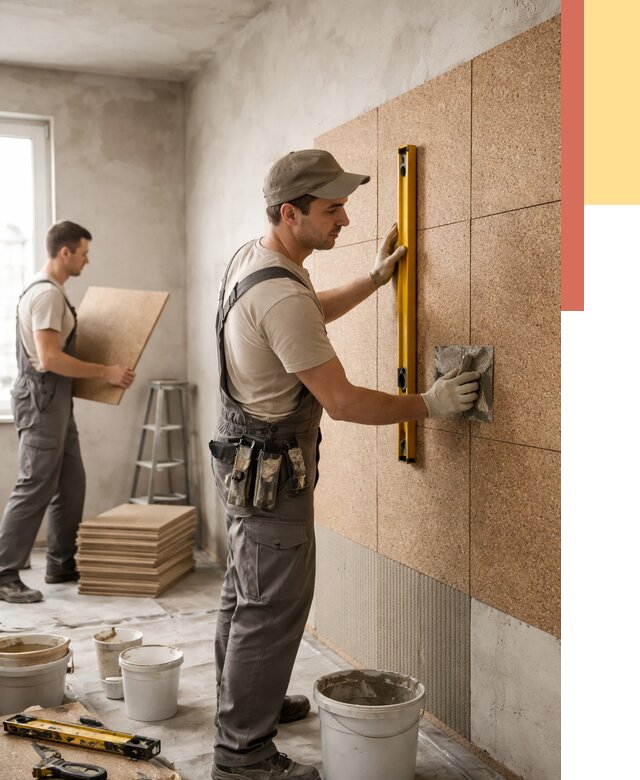 Монтаж пробковых панелей на стены в Белогорске от 3571 руб. — ОТДЕЛОЧНИК-Бгк