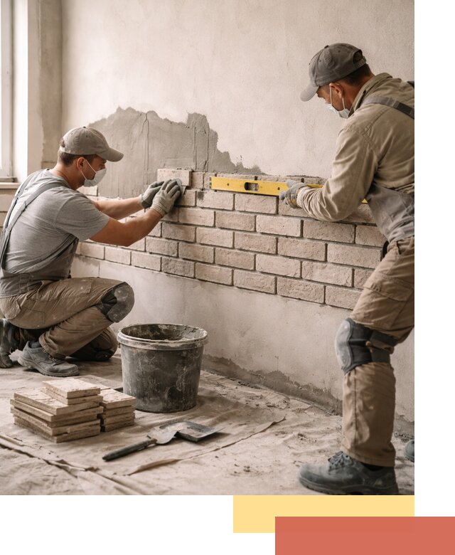 Монтаж декоративного кирпича профессионально в Белогорске