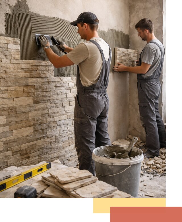 Монтаж искусственного камня в Белогорске — облицовка стен и фасадов