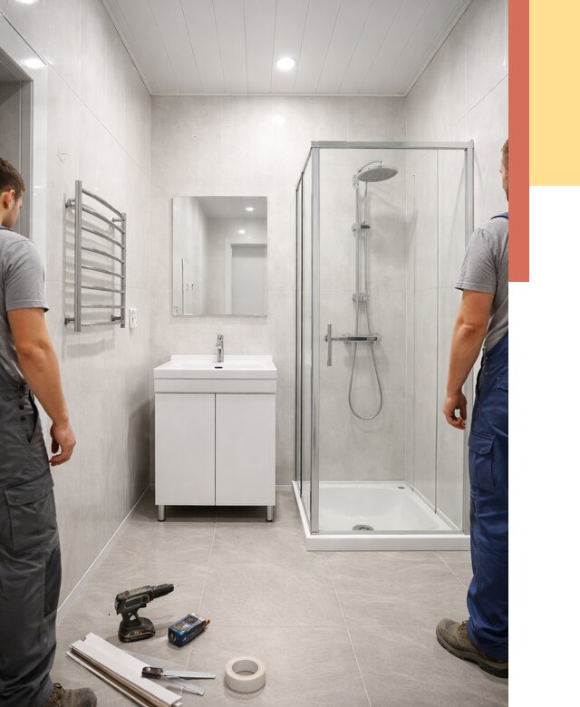 Отделка ванной комнаты панелями ПВХ в Белогорске от 4591 руб. за м2 | ОТДЕЛОЧНИК-Бгк