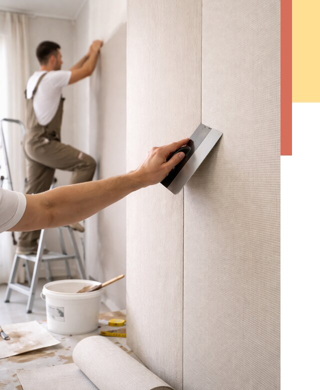 Поклейка текстильных обоев в Белогорске от 4591 руб. под ключ | ОТДЕЛОЧНИК-Бгк