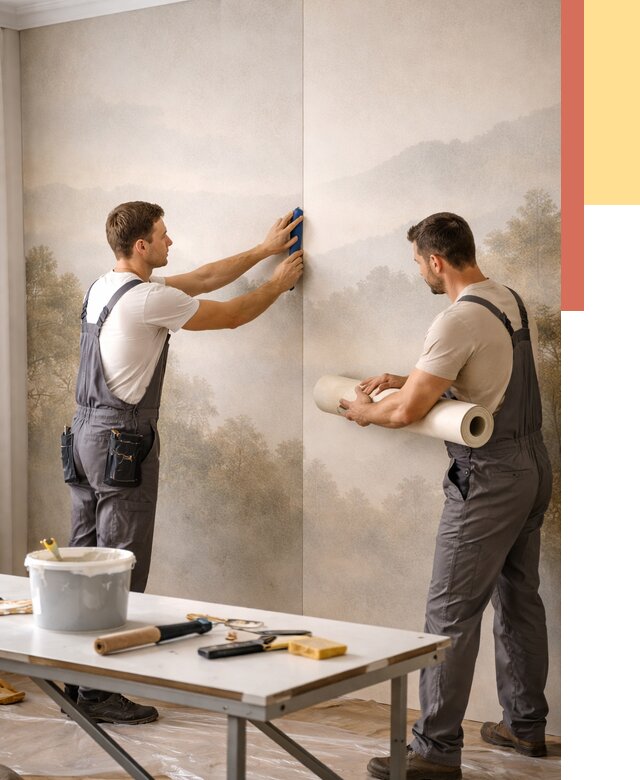 Поклейка фотообоев в Белогорске от 8672 руб/м² — быстро и недорого | ОТДЕЛОЧНИК-Бгк