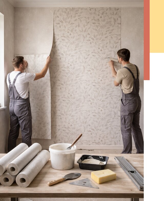 Поклейка обоев с подбором рисунка в Белогорске от 3571 руб. | ОТДЕЛОЧНИК-Бгк - быстро и недорого