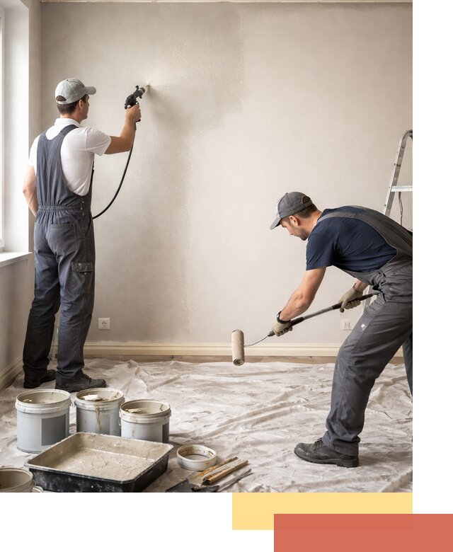 Покраска стен моющейся краской и защита поверхностей в Белогорске