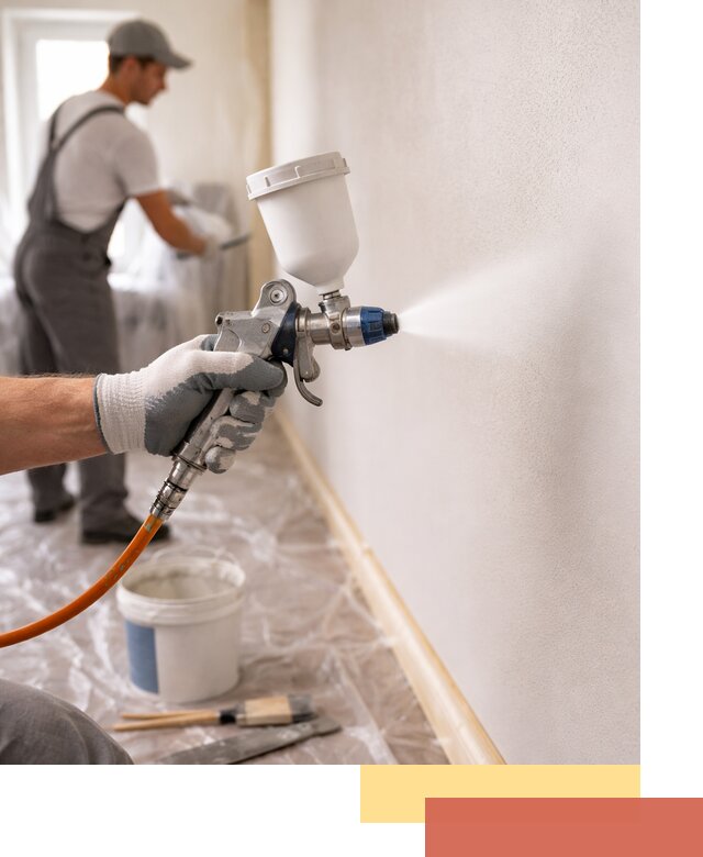 Покраска стен краскопультом в Белогорске быстро и качественно