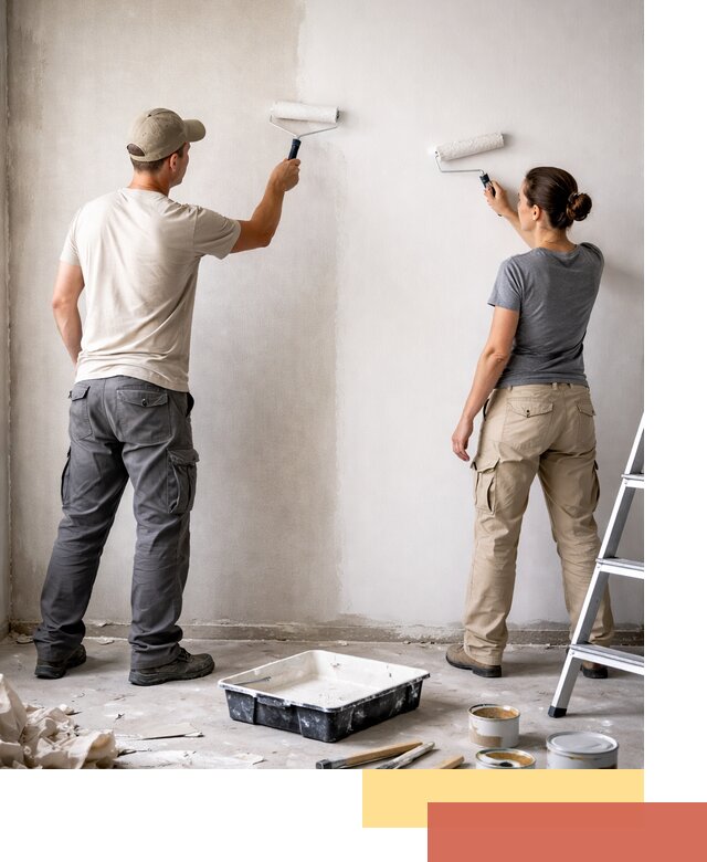 Окраска стен по стеклохолсту в Белогорске качественно и долговечно