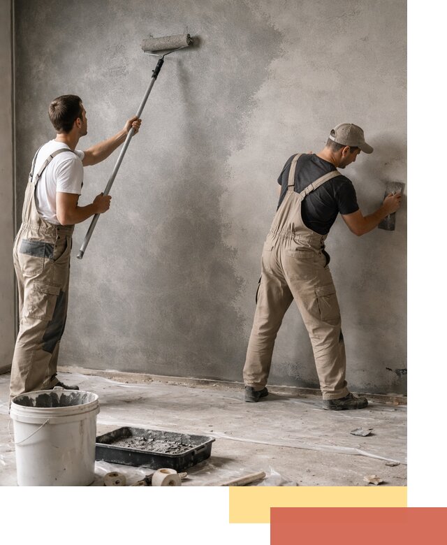 Покраска стен под бетон в Белогорске профессионально и недорого