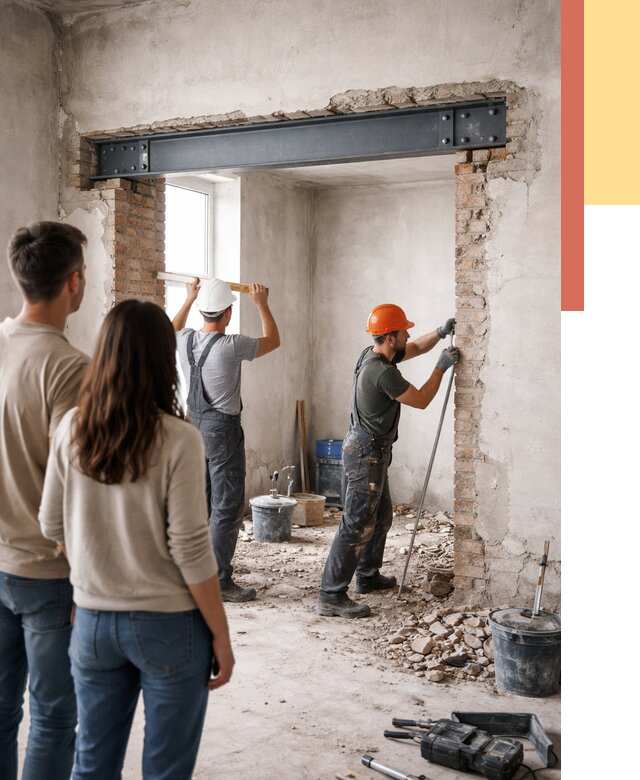 Усиление проема в стене в Белогорске от 9692 руб. — усиление дверного проема металлоконструкцией | ОТДЕЛОЧНИК-Бгк