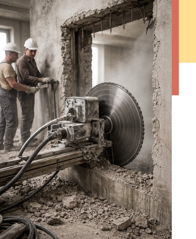 Алмазная резка проемов в Белогорске от 4591 руб. быстро и недорого | ОТДЕЛОЧНИК-Бгк