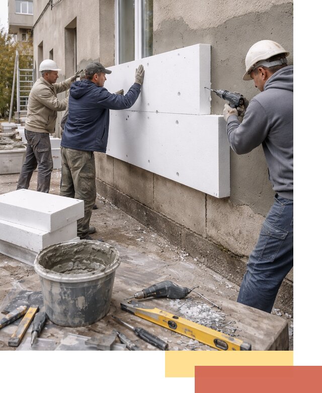 Утепление наружных стен пенопластом в Белогорске