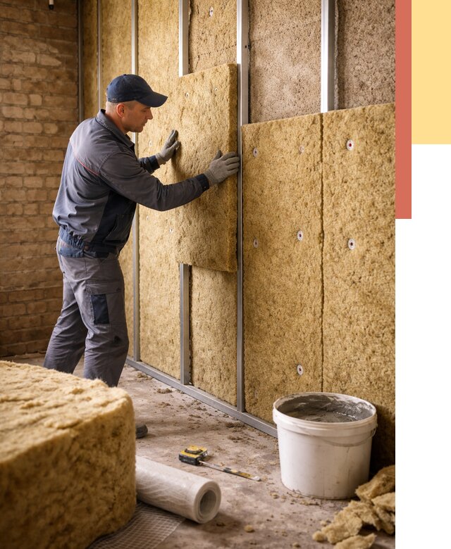 Утепление стен минватой в Белогорске от 1377 руб./м2 — недорого и быстро | ОТДЕЛОЧНИК-Бгк