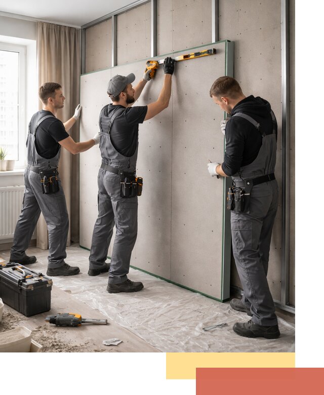 Шумоизоляция стен панелями ЗИПС в Белогорске для жилых и коммерческих помещений