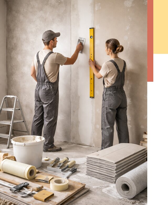 Отделка стен в Белогорске от 1530 руб/м² — недорого, быстро, под ключ | ОТДЕЛОЧНИК-Бгк