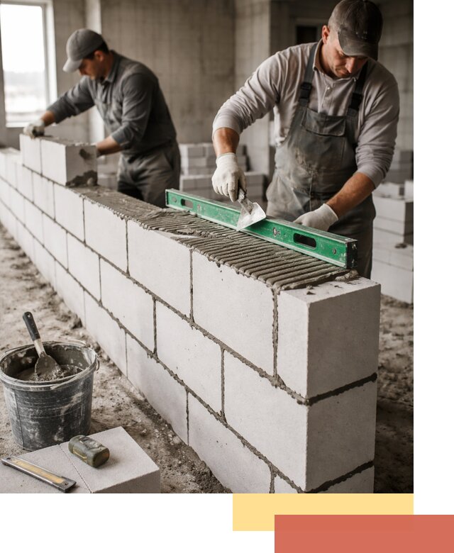 Кладка перегородок из газобетона в Белогорске быстро и качественно