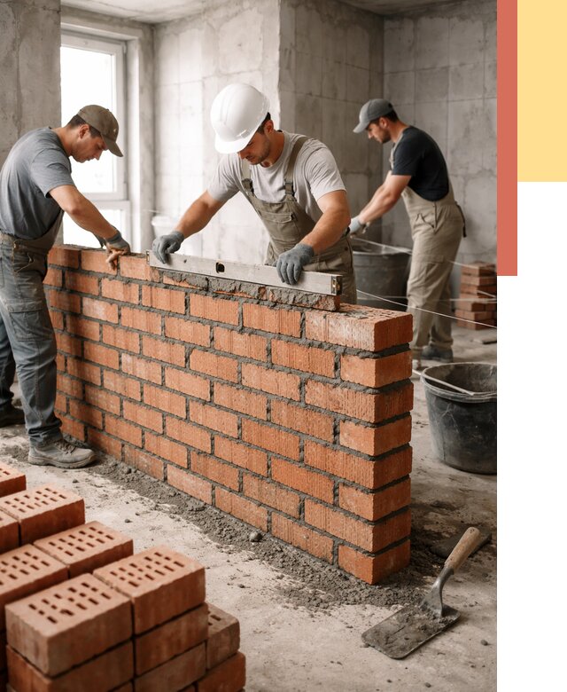 Кладка перегородок из кирпича в Белогорске от 3571 руб. за м² | ОТДЕЛОЧНИК-Бгк