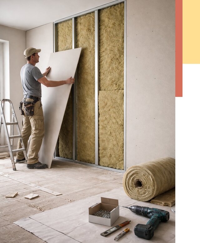 Перегородка из гипсокартона с шумоизоляцией в Белогорске от 3183 руб. | ОТДЕЛОЧНИК-Бгк