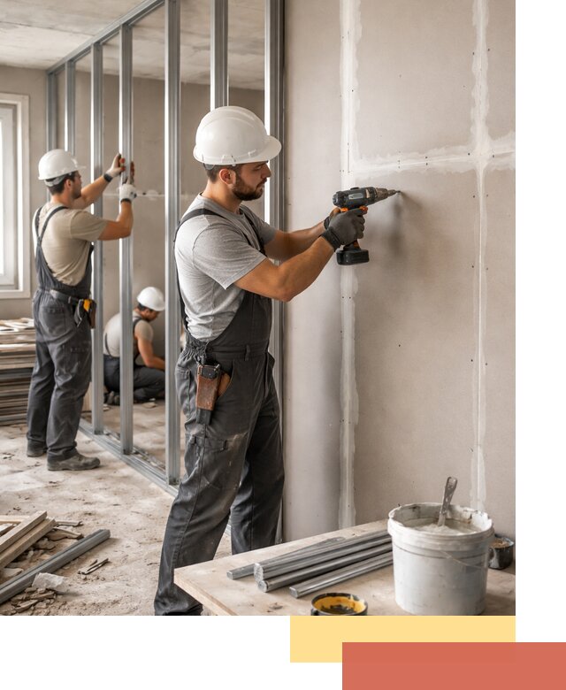 Перегородки из огнестойкого гипсокартона в Белогорске под ключ