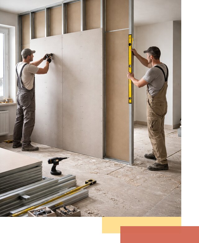 Зонирующая перегородка из гипсокартона под ключ в Белогорске