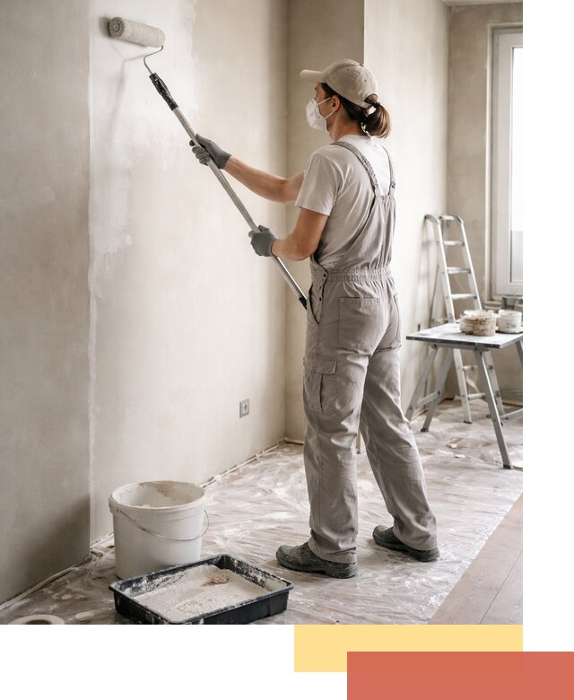 Покраска перегородок из гипсокартона в Белогорске качественно и недорого