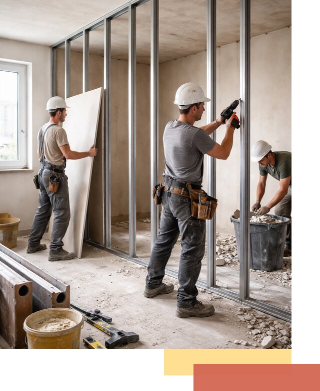 Перенос гипсокартонной перегородки в Белогорске профессионально и быстро