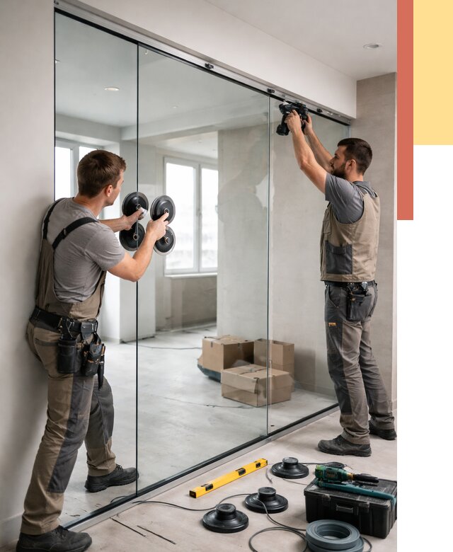 Монтаж стеклянных перегородок в Белогорске от 6631 руб. | ОТДЕЛОЧНИК-Бгк