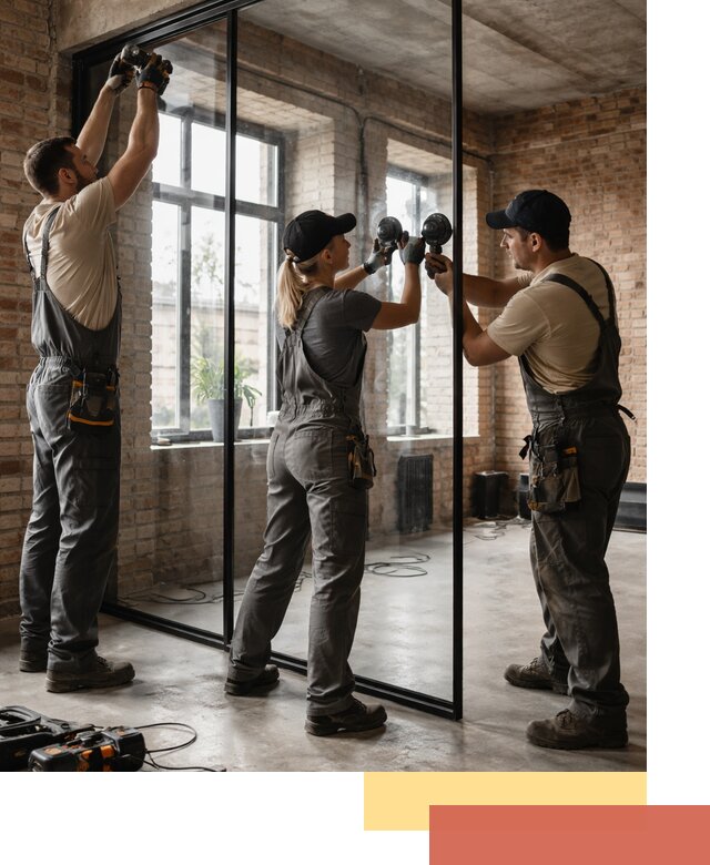 Стеклянные перегородки лофт — изготовление и монтаж в Белогорске