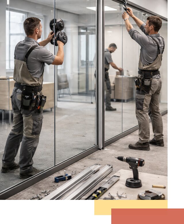 Стеклянные офисные перегородки под ключ в Белогорске